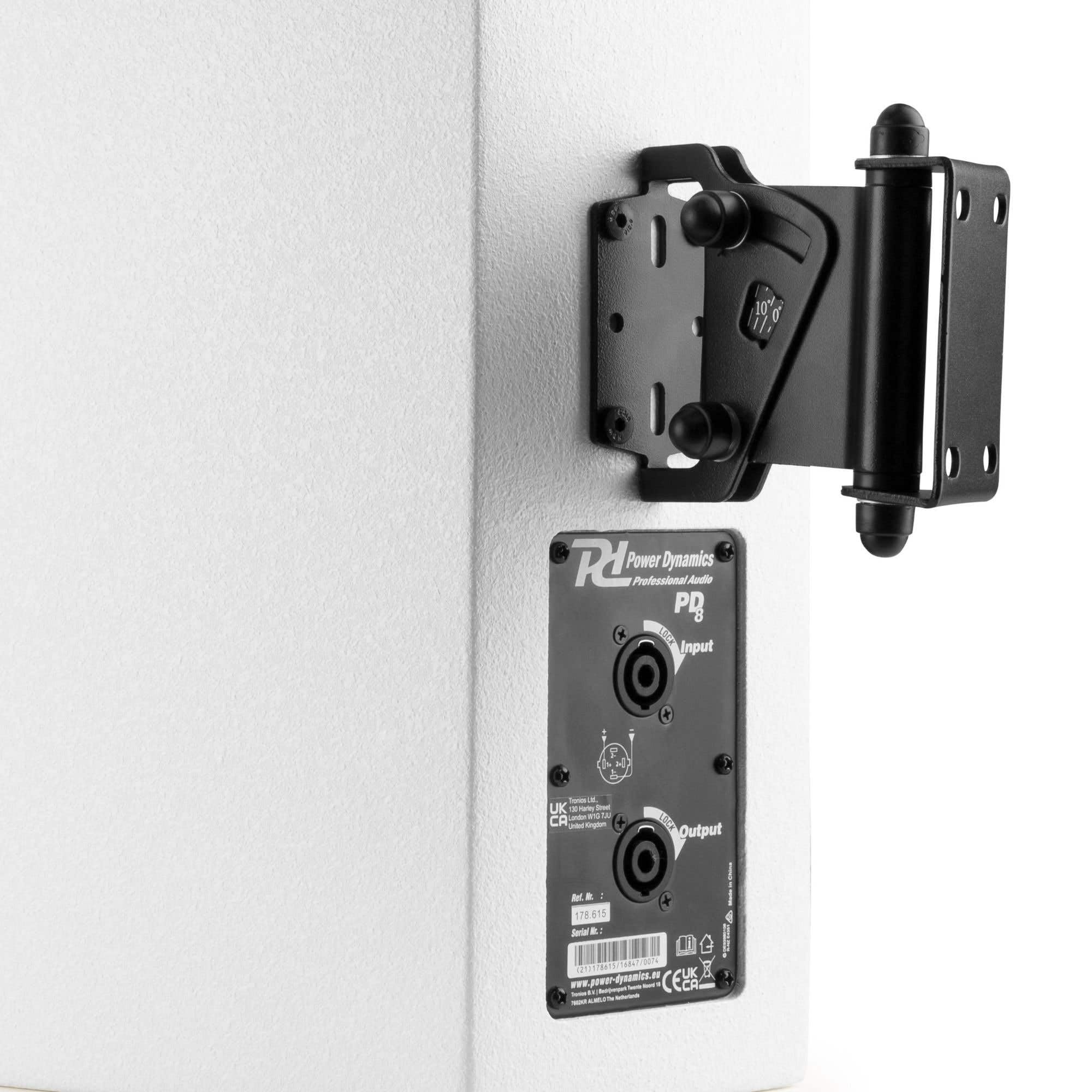 Power Dynamics PDW8W Altavoz pasivo Madera de 300W, Altavoz de 2 vías, Conectores NL4, Potente woofer de 8 Pulgadas, Tweeter de 1 Pulgada, con Soporte de Pared Ideal para Espacios comerciales