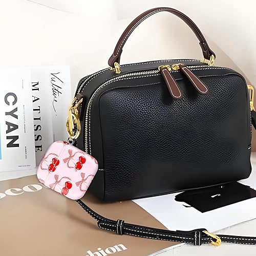 Miniatura 7 de Compatible con AirPods de 2 generación de 1 generación, bonita funda rígida con llavero dorado, funda protectora de TPU suave a prueba de golpes