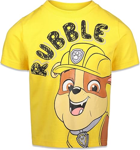 Miniatura 4 de Paw Patrol Chase Marshall Rubble Rocky - Paquete de 4 camisetas gráficas para niños pequeños y grandes