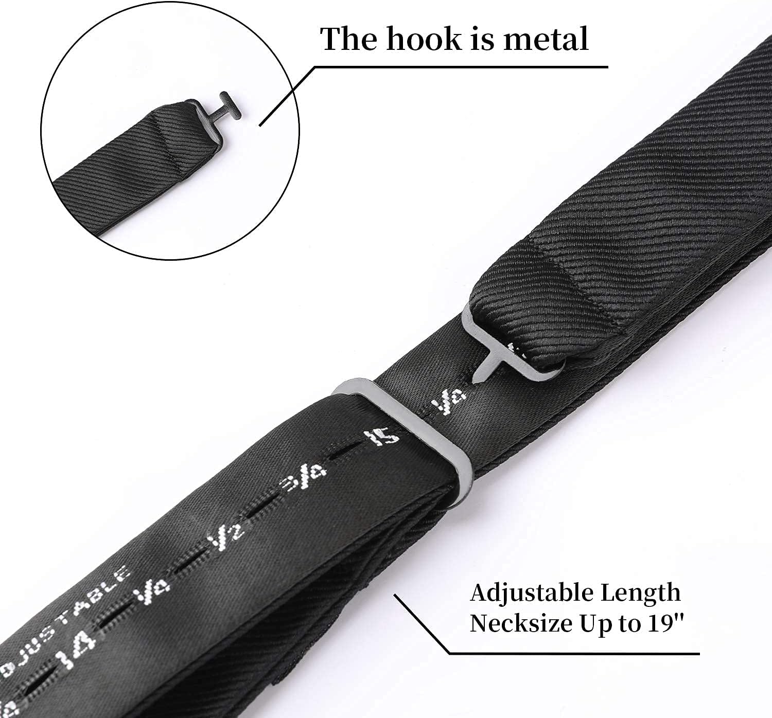 HISDERN Bow Ties for Men 3pcs Mixed Self-Tie Bow tie and Pocket Square Set Classic Formal Tuxedo Wedding & Party Bowtie - Image 5