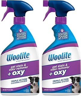 Woolite Pet Stain & Odor Remover + Oxy, 22oz Pack of 2 - Permanent Carpet Stain Cleaner for Pets
