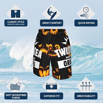 Mens Novelty Swim Trunks Quick Dry Beach Shorts with Pockets