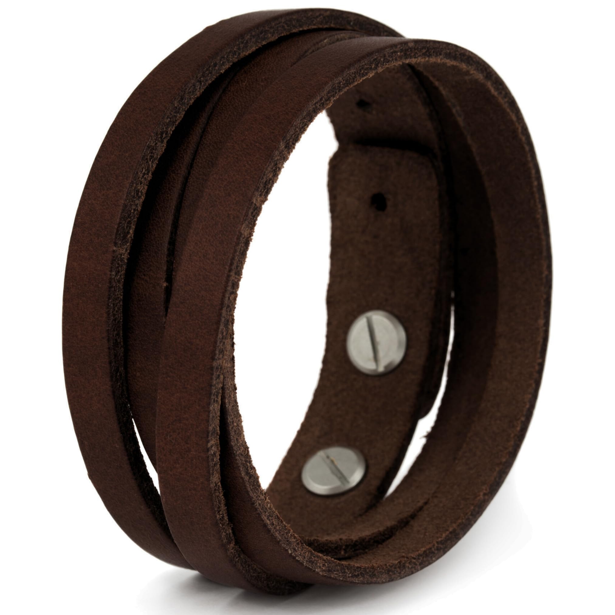 Simaru Bracciale in Vera Pelle Italiana – Bracciale da Uomo Regolabile con Chiusura in Ottone – Solo Pelle Toscana di Alta Qualità Conciata al Vegetale – Ottima idea Regalo - by