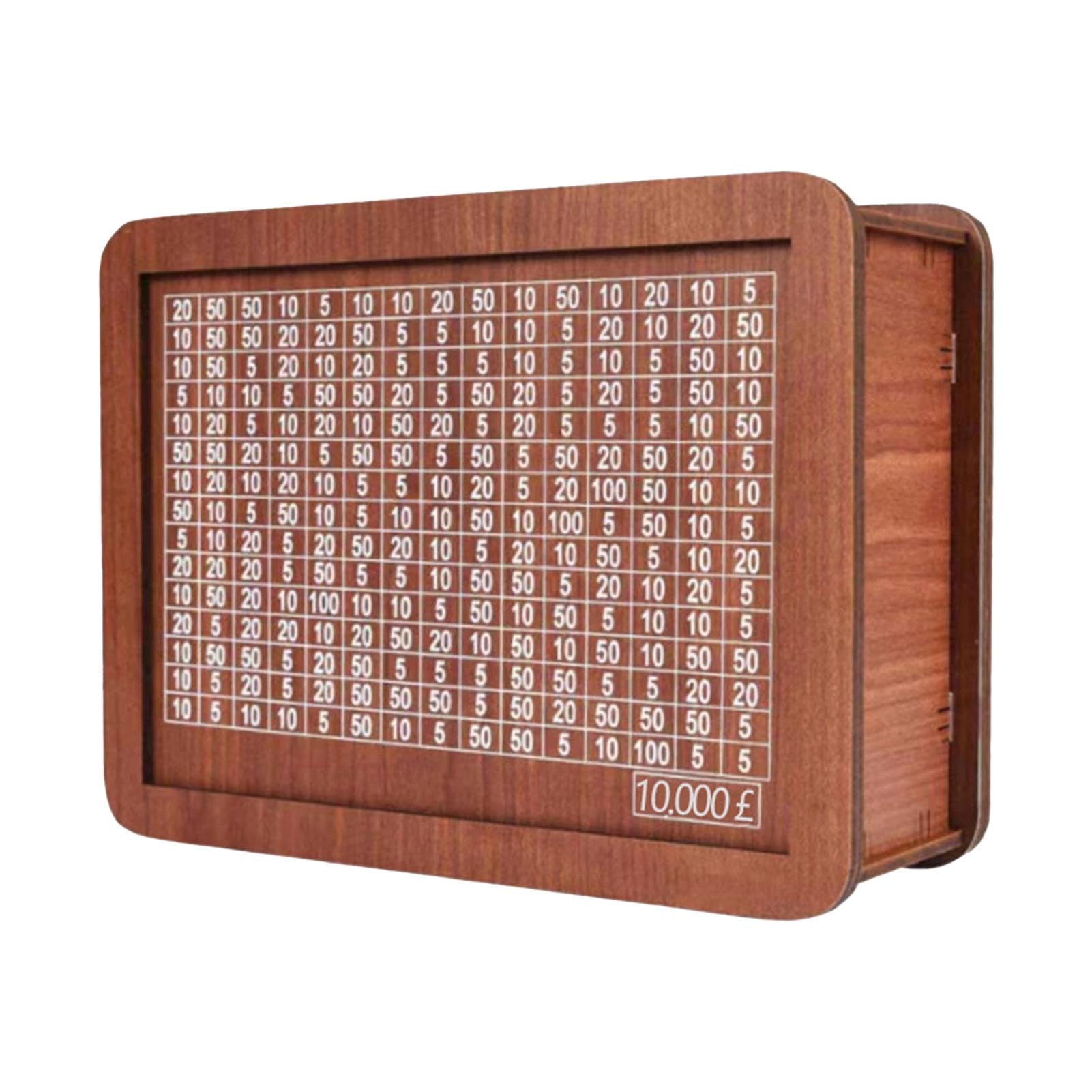 Povanjer Wooden Money Box With Counter | 10,000 Money Saving Tin | Piggy Bank Wood Reusable Wooden Money Jar, Money Saving Box, Cash Box, Retro Personalised Money Saving Bank For Adults Kids,