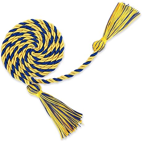 Cords for Graduation 2024: Blue and Gold Braided Cords for Graduation