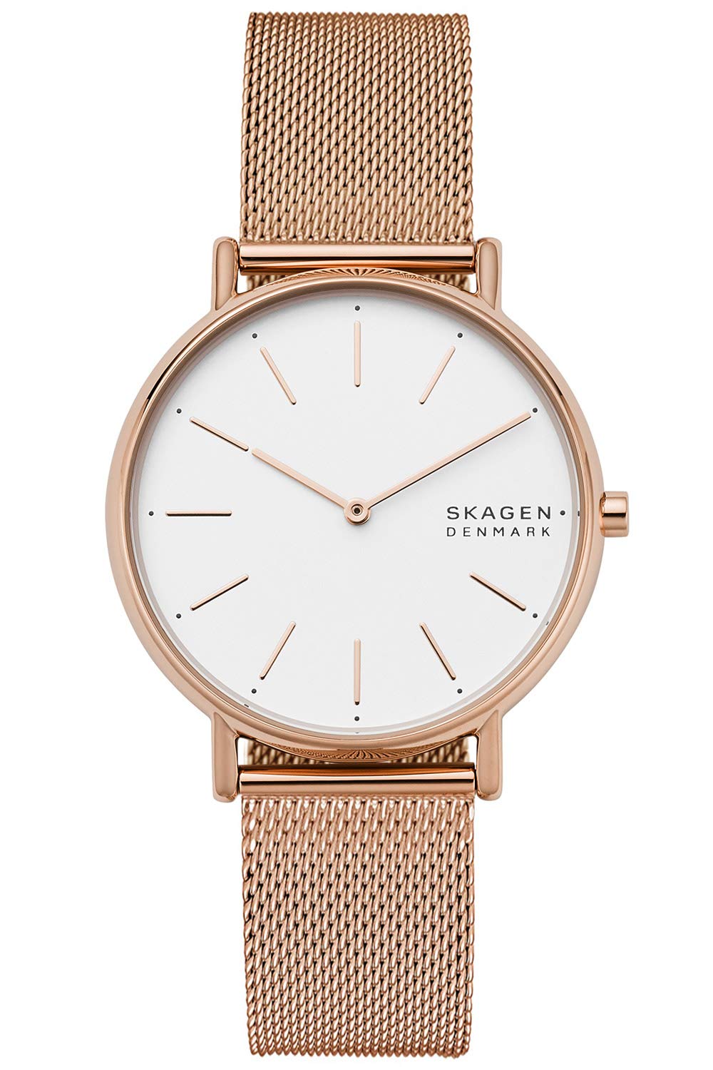 Skagen Watch for Women Signatur, Two Hand Movement, 38 mm Rose Gold Stainless Steel Case with a Stainless Steel Mesh Strap, SKW2784