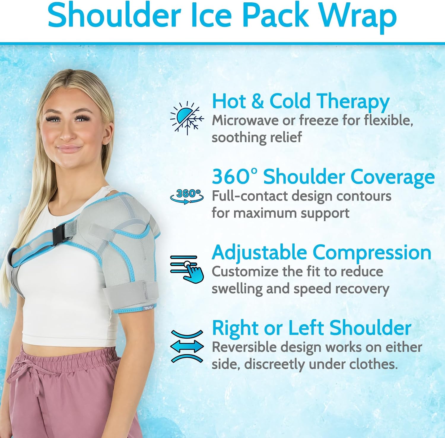 Arctic Flex Shoulder Ice Pack Brace - Cold Reusable Cool Gel Wrap, Hot Therapy - Immobilizer Compression Stability Support for Tendonitis, Dislocated Joint, Left and Right Rotator Cuff Arm Pain Relief