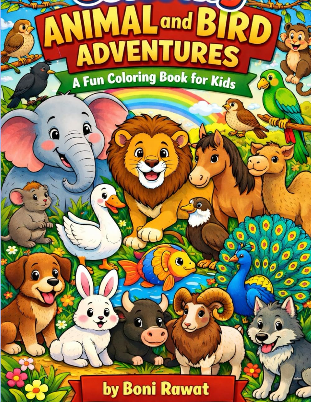 Animal and Bird Adventures: A Fun Coloring Book for Kids