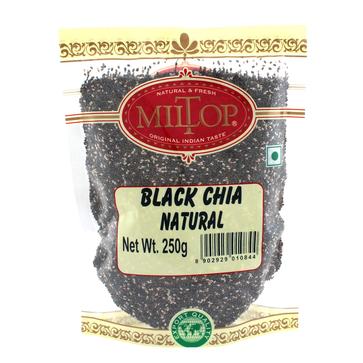 Miltop Chia Seeds 250g - Seeds For Eating | Rich in Omega -3 & Fibre | Healthy Snacks for Weight loss management | Expor