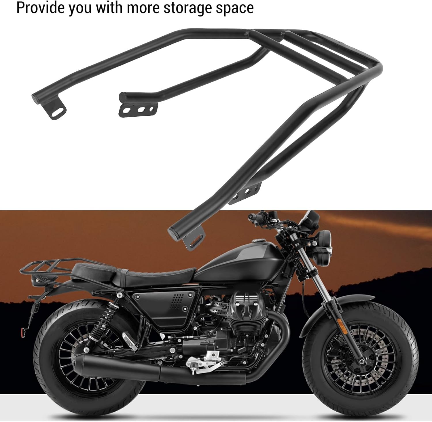 Jonlaki Rear Rack, High Temperature Electrostatic Spraying Replacement Luggage Rack with Accurately Positioned Mounting Holes for V9 Bobber 2018 2025