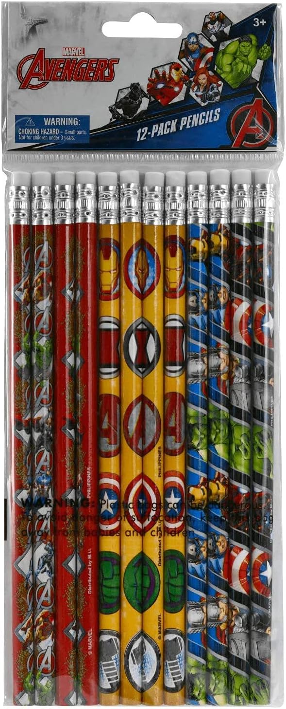 Unique Avengers Birthday Party Supplies Favor Bundle includes 8 Loot Bags, 8 Bracelets, 8 Pencils, 12 Tattoos, 24 Stickers