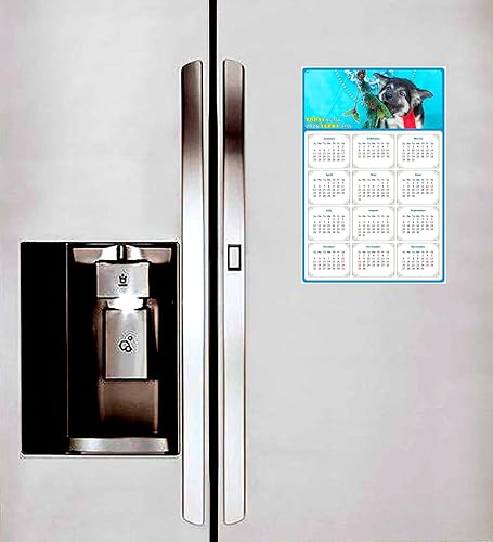 Miniatura 3 de Calendario magnético 2023, imanes de calendario, hoy es mi día de la suerte, temática de perros 020 (7 x 10.5)
