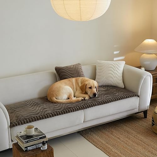 Vista 11 de Fundas de sofá para sofá de 3 cojines, aptas para mascotas, funda de sofá antideslizante lavable Sg-gris claro