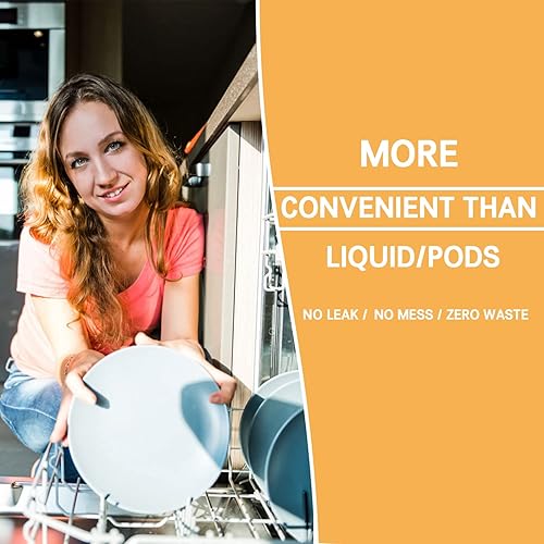 Miniatura 6 de Hojas de detergente para lavavajillas Fresh Breeze 120 cargas, paquete de 2 cápsulas prácticas sin líquidos, polvo respetuoso con el medio ambiente