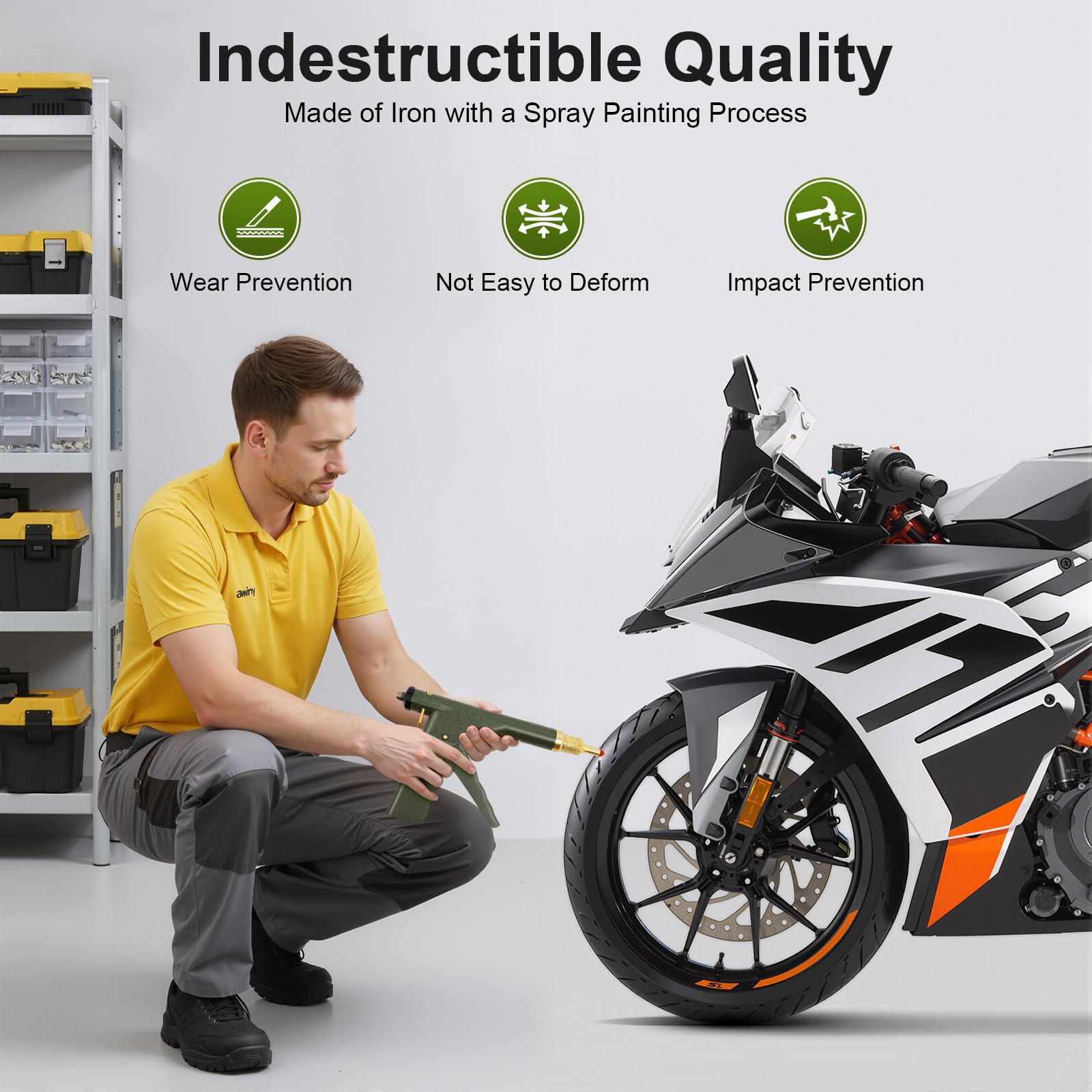 Kit di riparazione universale per pneumatici con tappi a fungo, cacciavite e ugelli per correzioni di foratura auto e bici