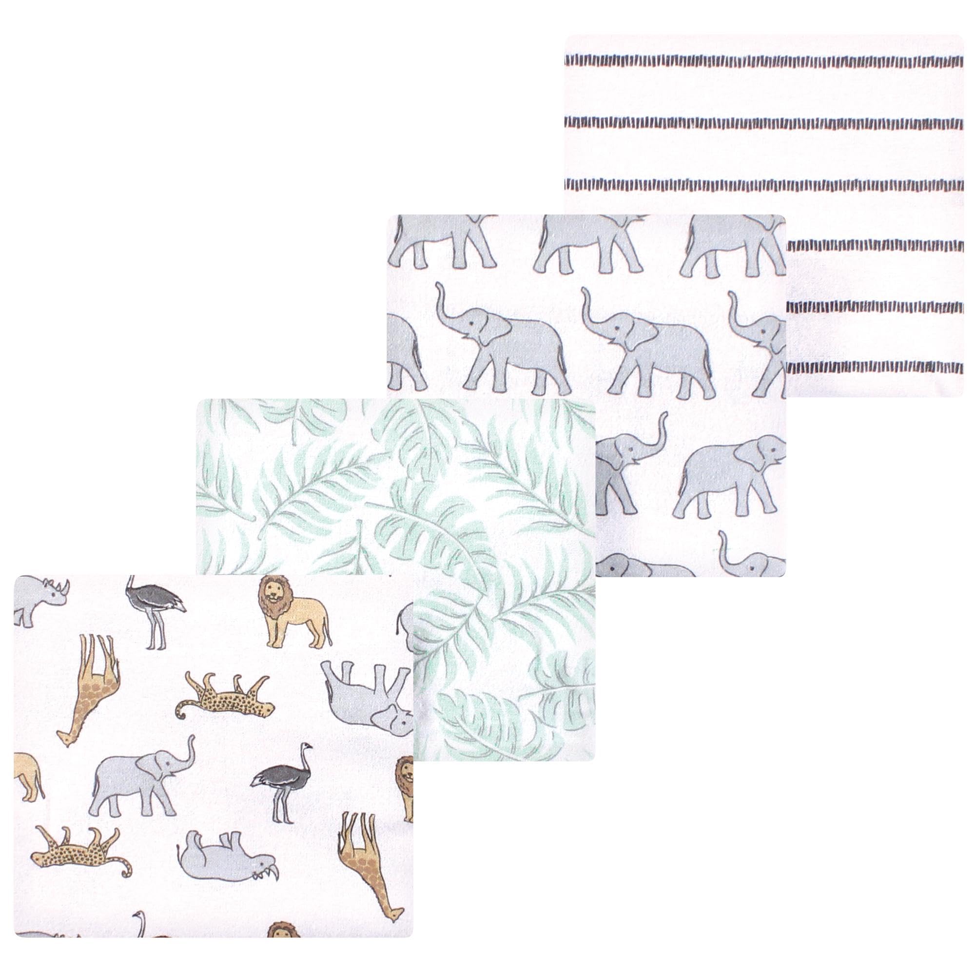 Luvable Friends Little Treasure Flannel Receiving Blankets 4pk