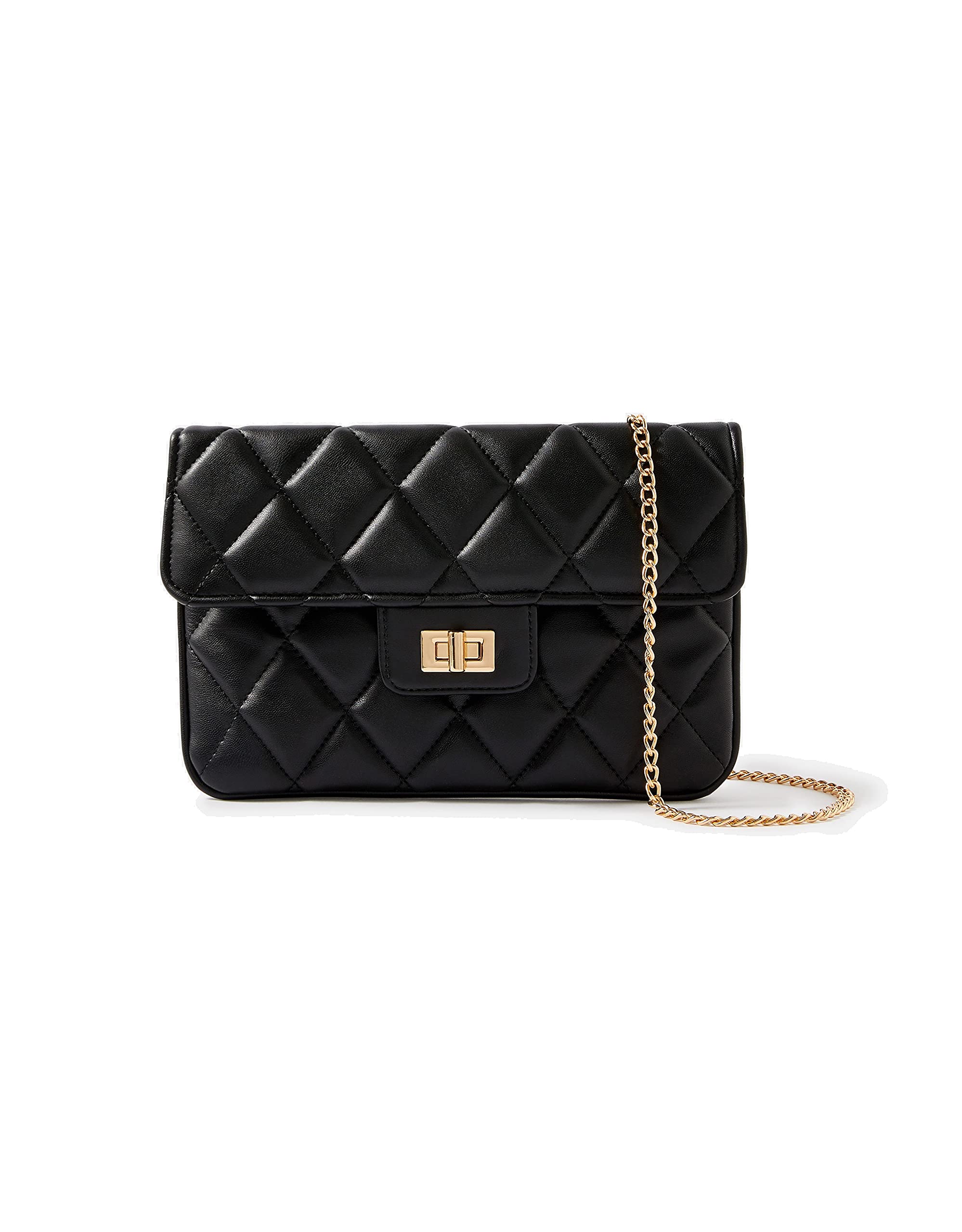 accessorize London women's Faux Leather Black Quilted Sling bag-picture-38