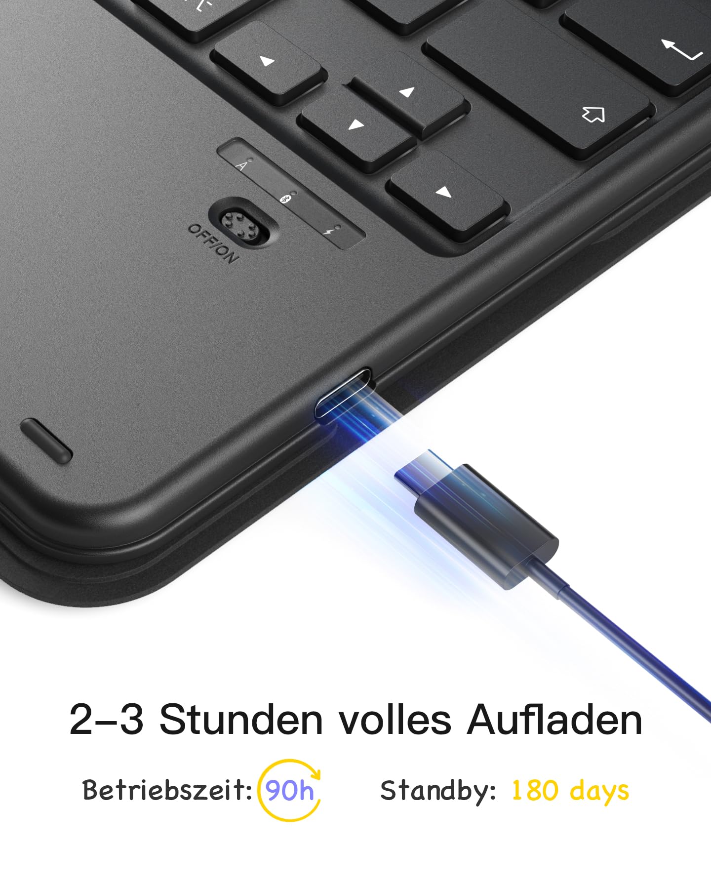 Inateck iPad 11 Hülle mit Tastatur(A16 2025), iPad 10 Gen. Hülle mit Tastatur,für iPad Air 11" M4/ M3/M2 (2026/2025/2024),Air 5/4, Pro 11,mit Touchpad und Stifthalter, Abnehmbar,QWERTZ,Classic N0001