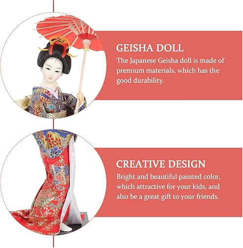 Miniatura 9 de Kimono Muñeca Geisha Muñeca Japonesa Decoración Tradicional Japonesa Muñeca Juguete de Madera Figura Folk Accesorios para el Hogar Muñecas Niñas
