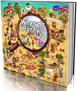 Personalised Story Book by Dinkleboo -"Where’s Harry" - for Kids Aged 2 to 8 Years Old - A Personalised Search and find Book, Where You are Looking for Yourself - Smooth, Matte Finish