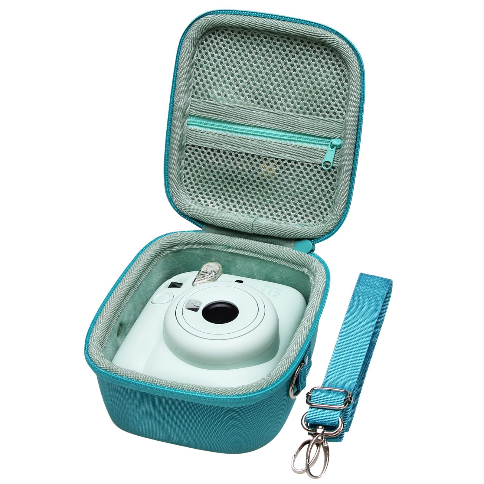LTGEM Case Compatible with Fujifilm Instax Mini 12/11 / 10/9 / 8/7 / 7+ Instant Camera and FUJIFILM Instax Mini Instant Flim with Shoulder Strap, Mint