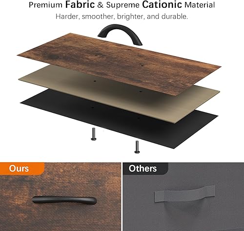 Miniatura 5 de Himusi Cómoda para dormitorio con 10 cajones torre de almacenamiento de tela con bolsillos laterales cómoda alta para guardería pasillo armarios