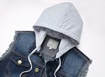 Men's denim waistcoat, slim fit, ripped sleeveless jacket, vintage denim waistcoat with pockets