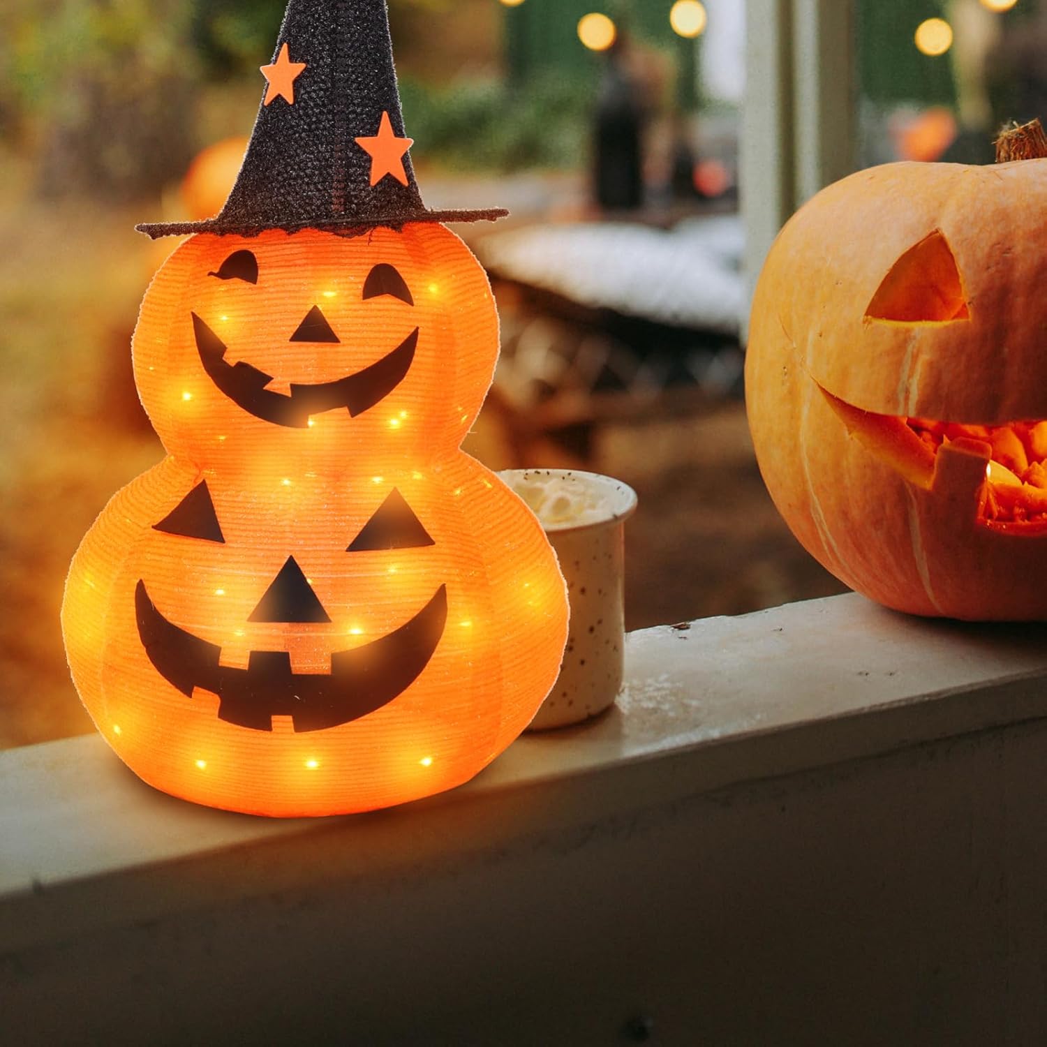 IMIKEYA 1pc Led Pumpkin Lantern for Halloween Party Decoration Lantern for Indoor and Outdoor Use Halloween Supply and Scene Layout Prop