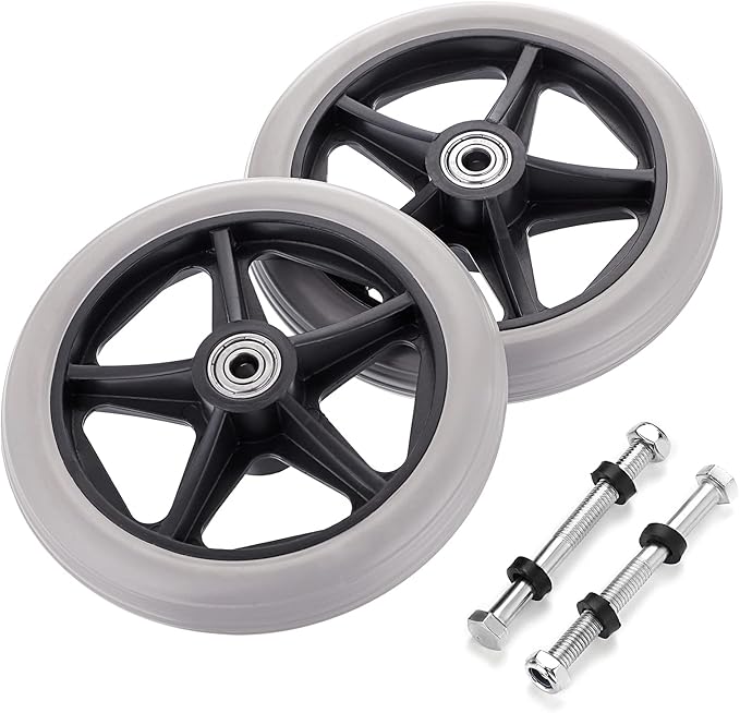 OwnMy 2PCS of 6 Inch Rubber Wheel Replacement Wheelchair