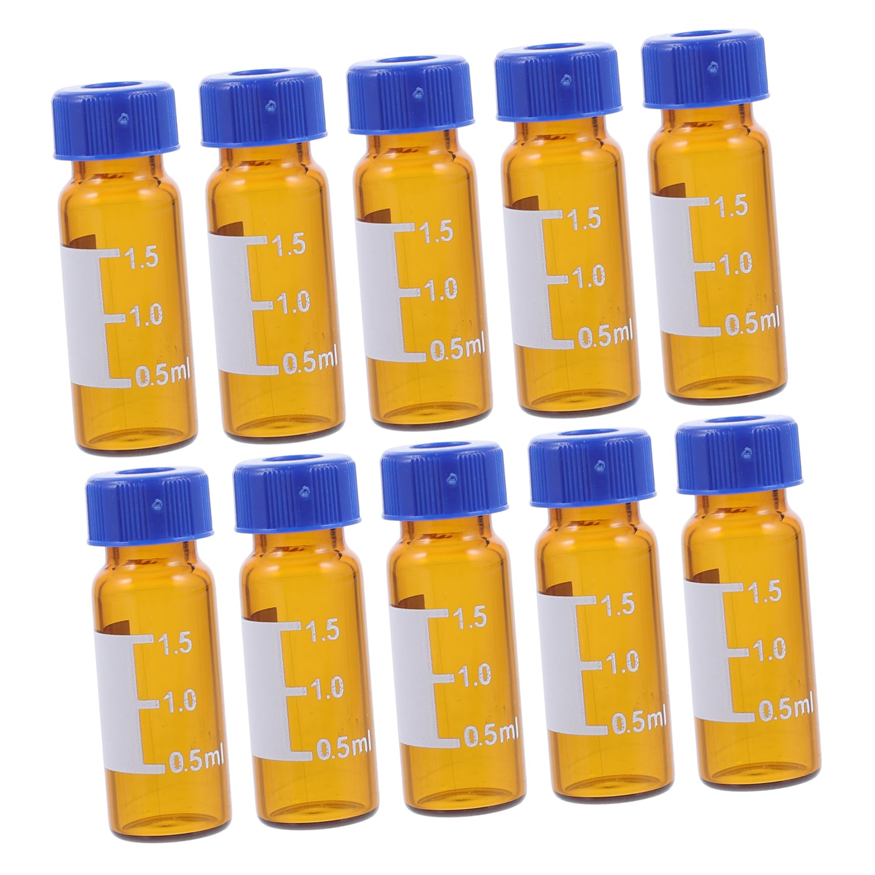 HOMOCONO 100pcs 2ml Clear Glass Sample Vials with Caps Transparent HPLC Bottles for Headspace Scaled Empty Glass Bottles for Liquid Storage