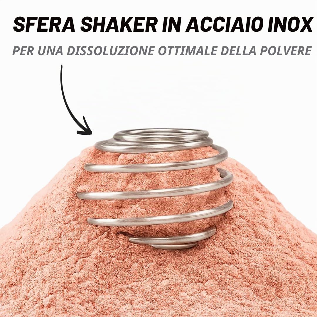 Shaker termico | 300 ml fino a 400 ml | shaker per proteine piccolo | shaker per proteine in acciaio inox con sfera | senza BPA & antigoccia | fino a 24 ore di frullati freddi (nero notturno