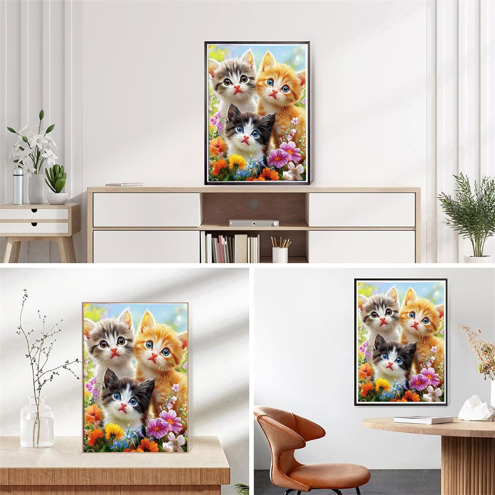 Obraz diamentowy 5D, obraz do malowania diamentami 5D, zwierzę, 90 x 120 cm, okrągły obraz z pełnym nawierceniem, obraz dla dorosłych z akcesoriami, do samodzielnego wykonania, mozaika, zestaw do