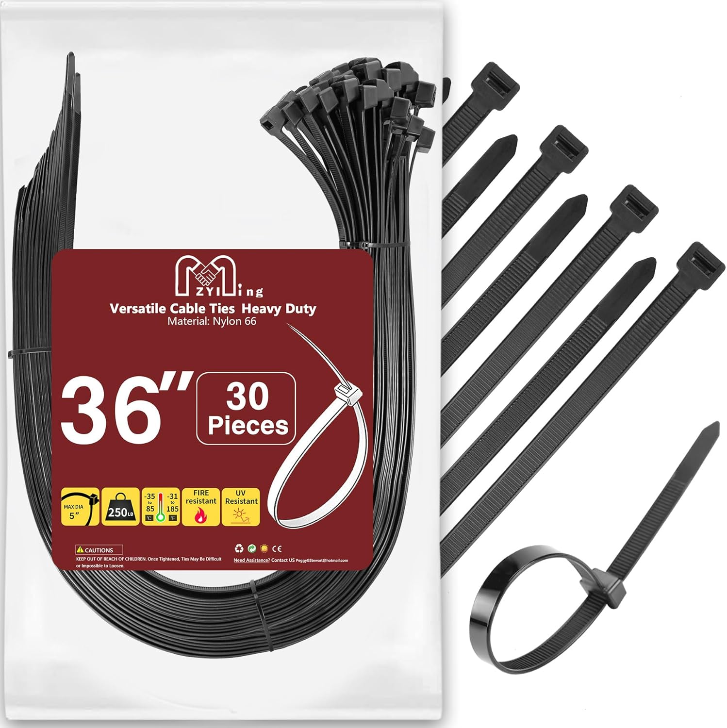 Extra Long Cable Ties 900mm Large Zip Ties Heavy Duty 12.4mm Wide Zip