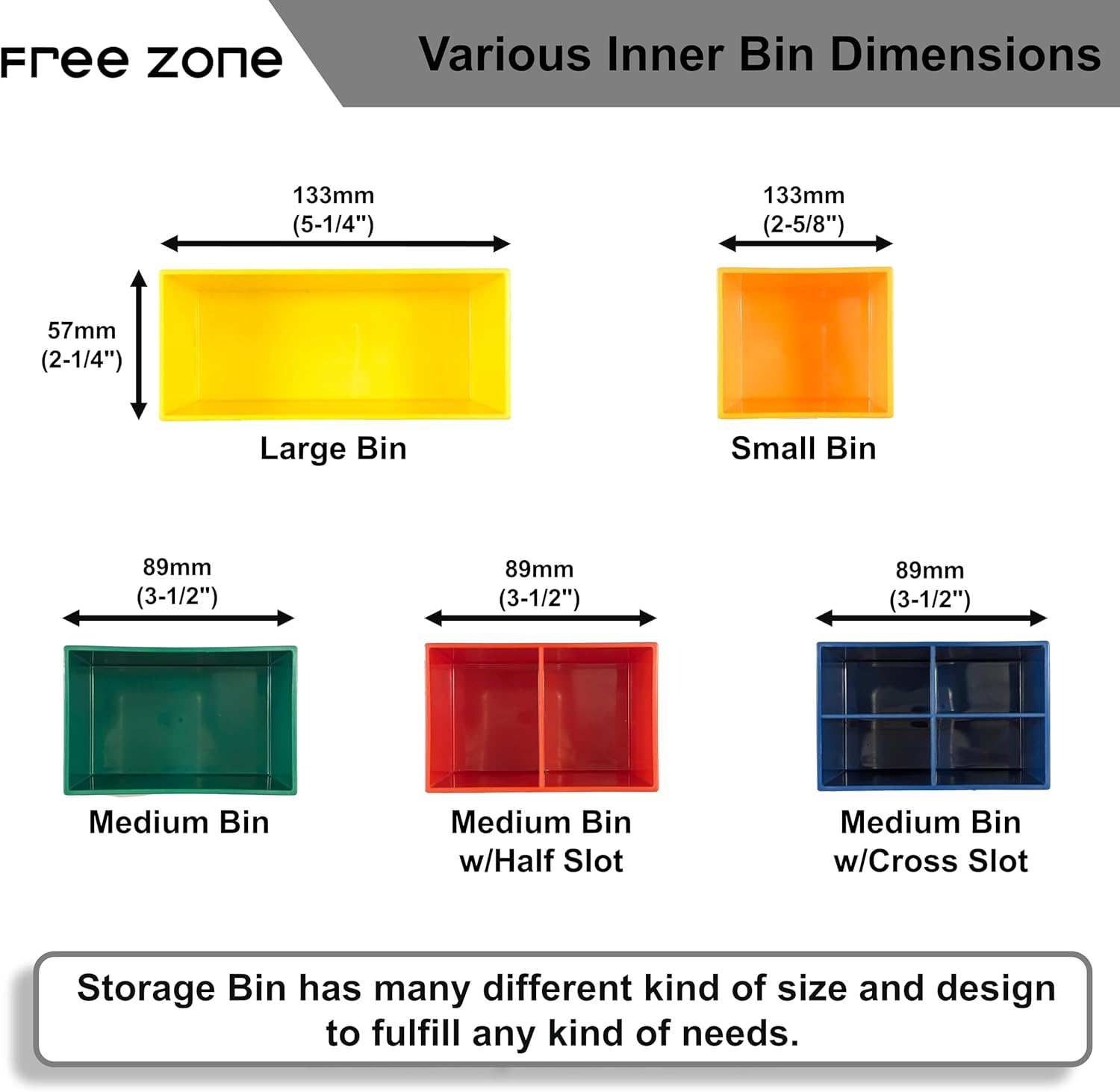 FREE ZONE Bit Organizer Set & Storage Bins Set – 158-Hole Hex Bit Holder with Modular Storage System for Screws, Bits & Small Tools