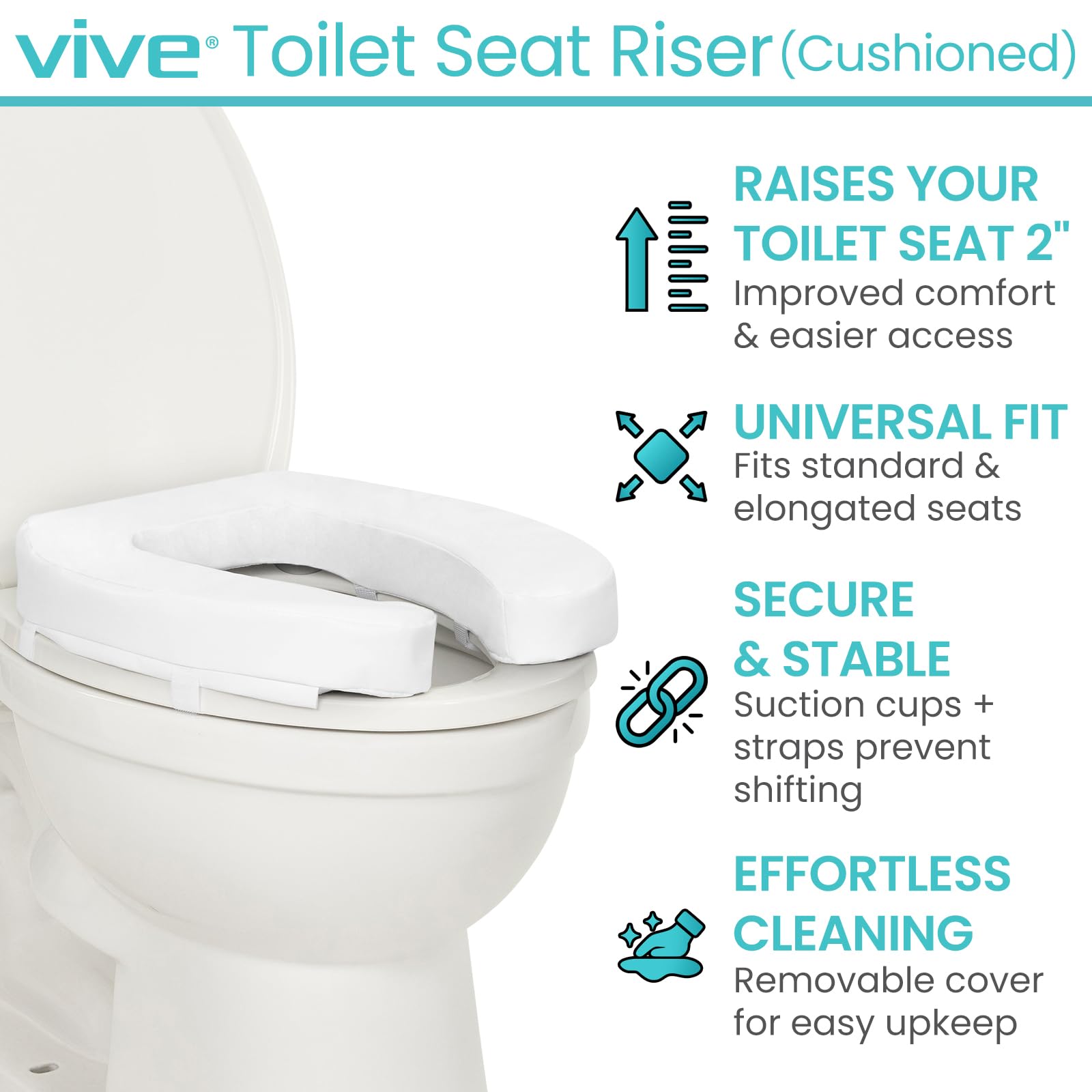 Toilet Seat Riser Cushion - Senior Comfort & Safety -3