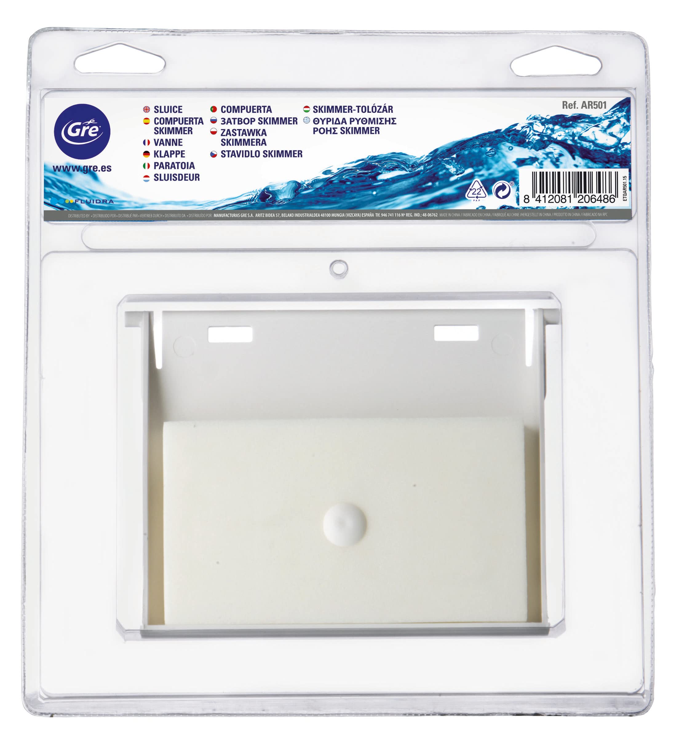 Gre Ar503 - Boquilla De Impulsión para Piscinas Desmontables + Ar501 - Compuerta para Skimmer