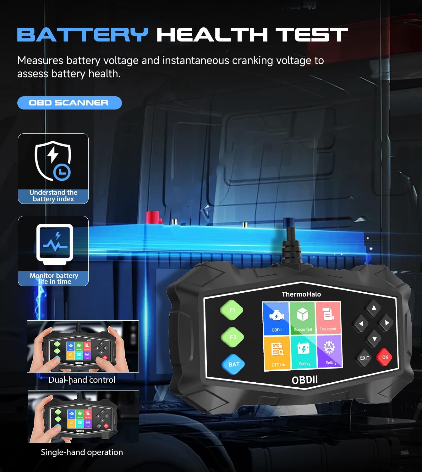 Professional OBD2 Scanner Car Diagnostic Tool, OBDII EOBD Code Reader, Enhanced Check Car Engine Light Diagnostic Scan Tool, Upgraded Fault Code Scanner for All Vehicles from 1996