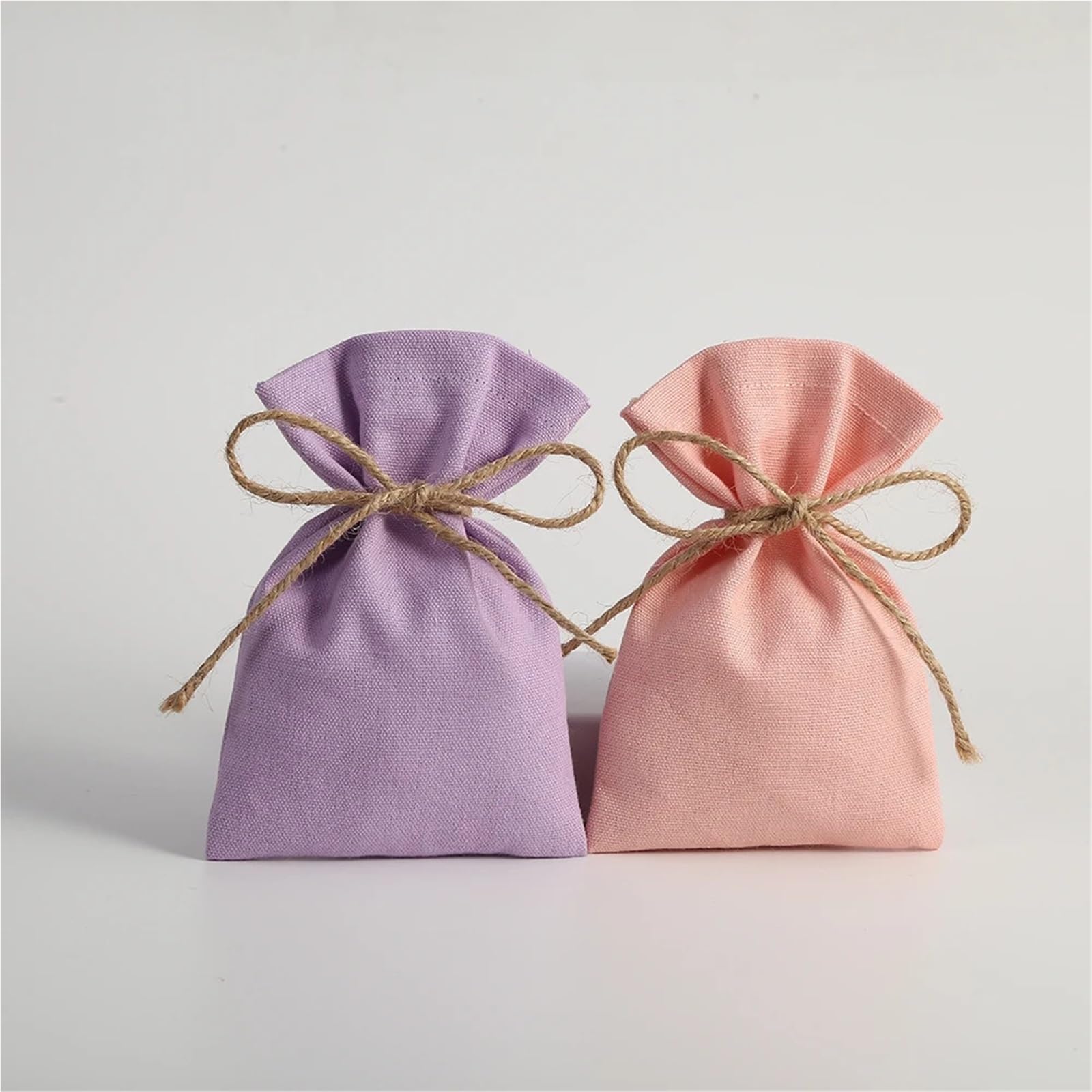 Pochon Tissu Sac en toile de jute coton avec cordon serrage, 50 pièces