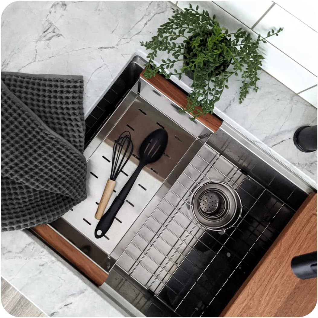 ZEEK 27 Workstation Stainless Steel Kitchen Sink Undermount with Accessories Single Bowl 16 Gauge