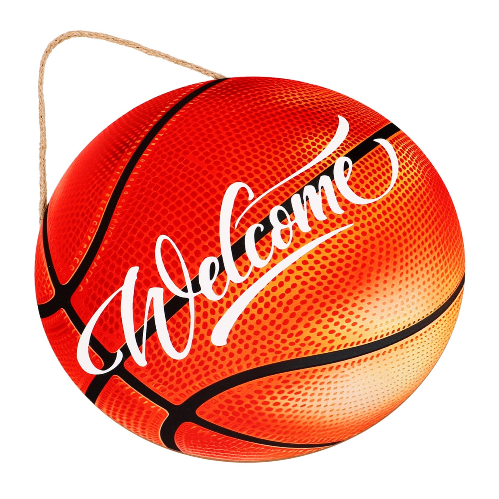RORPOIR Lightweight Round Welcome Sign Sports Decor for Home Rustic Door Ornament Wood Sign