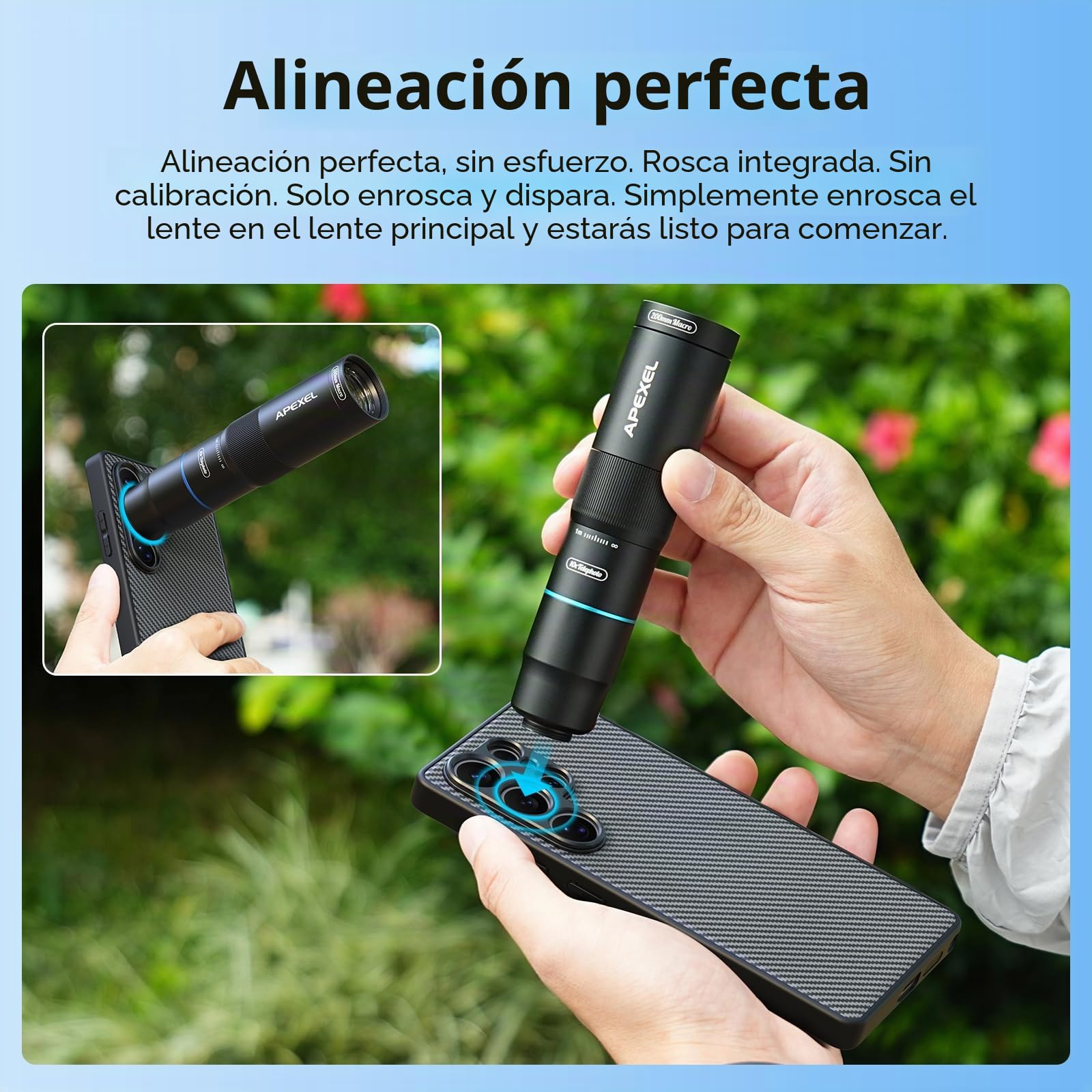 APEXEL Funda para Teléfono con Lente Roscada de 17 mm Compatible con Samsung Galaxy S25 Ultra, Compatible con Todos los Teleobjetivos y Lentes Macro, Paso de Rosca 0,75 mm, Negro