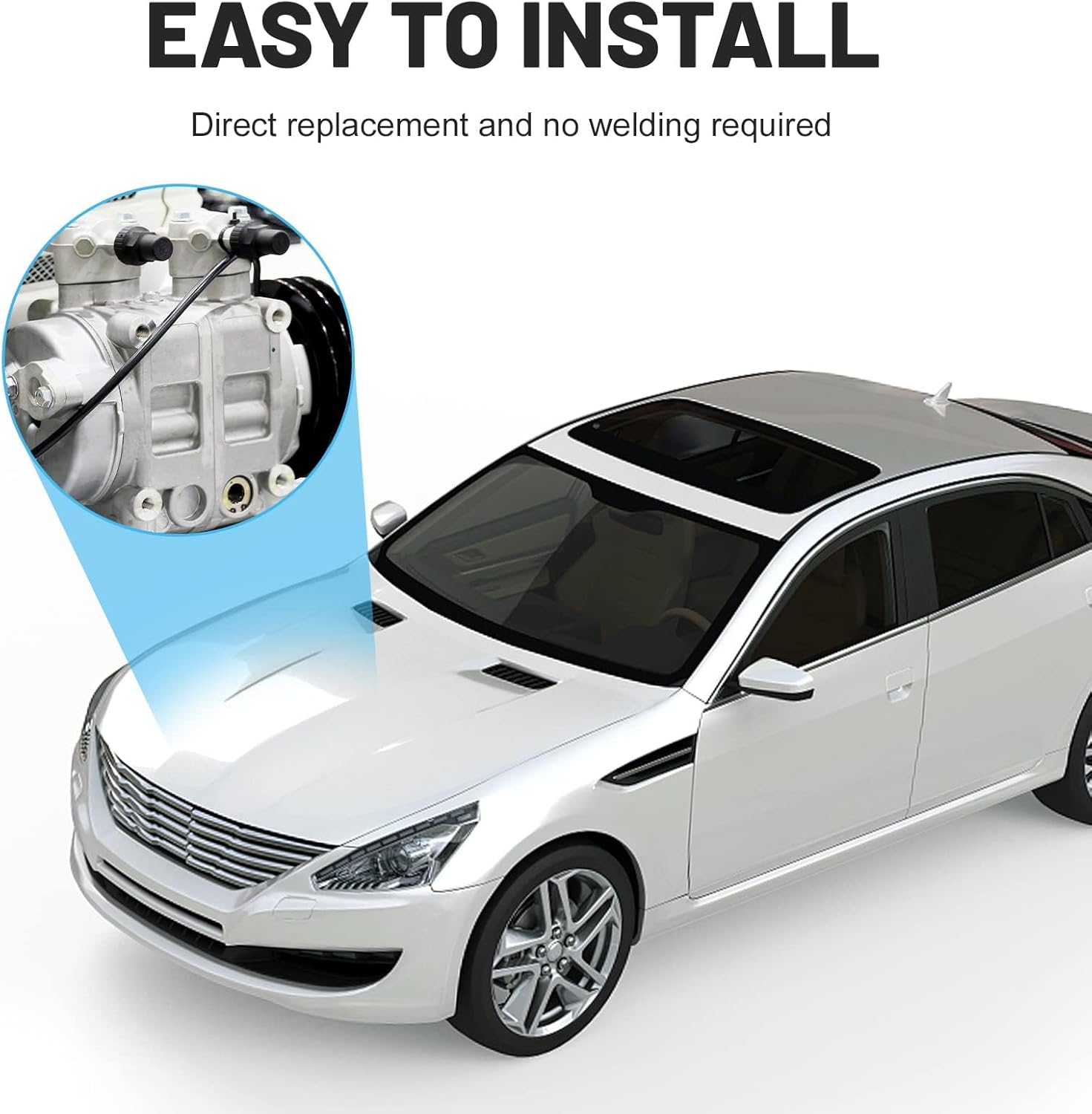 New AC Air Condition Compressor with Clutch for 2002-2009 GMC Envoy XL XUV 4.2L, for 2005-2009 Saab 9-7x 4.2L, for Buick Rainier 2004-2007 4.2L, for Chevrolet Trailblazer EXT 2002-2009