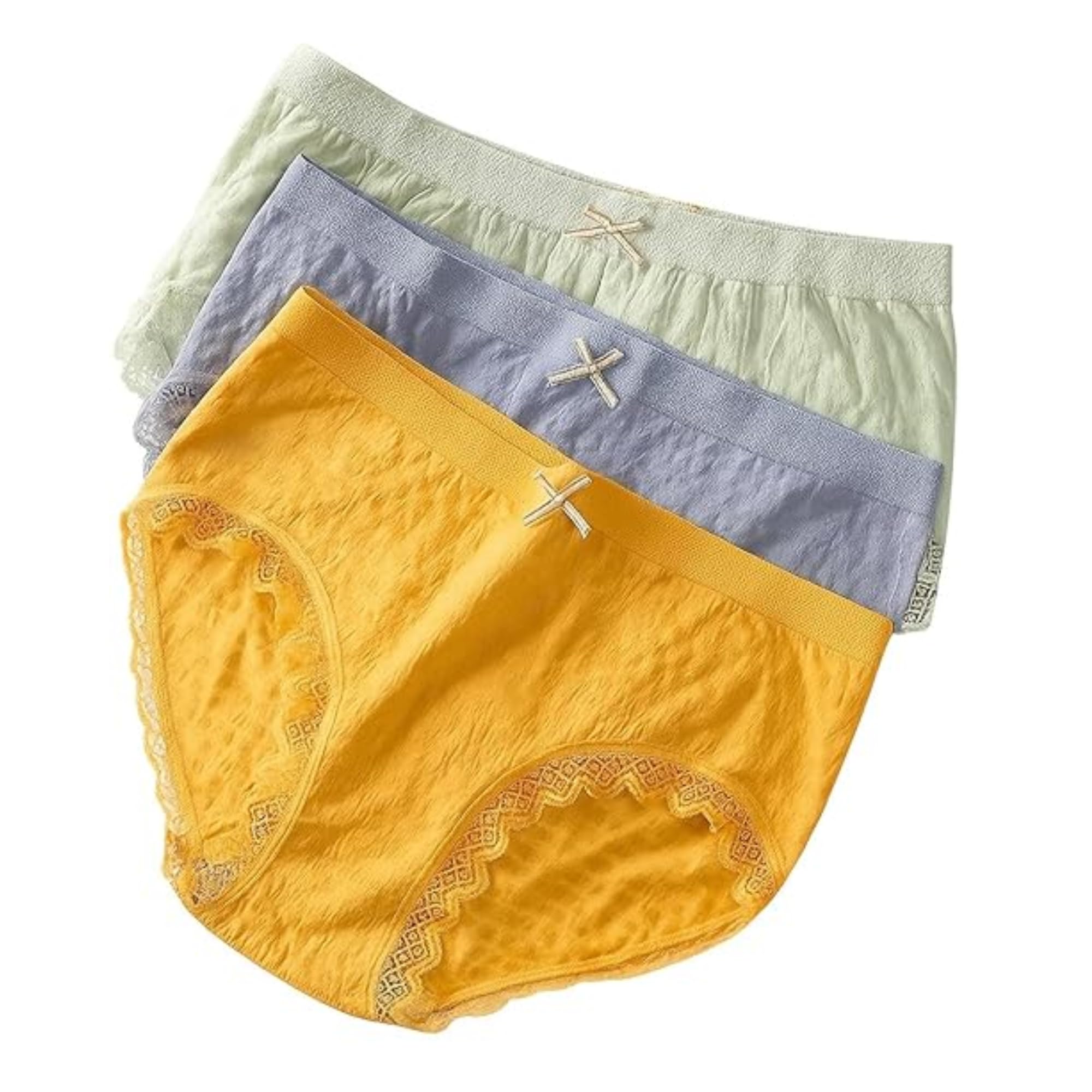 fashionez Women’s Seamless Panties Pack of 3 – Soft Breathable Cotton Blend Briefs with Lace Trim | Comfortable Stretchable Innerwear for Women | Mid-Rise Underwear Set-picture-13