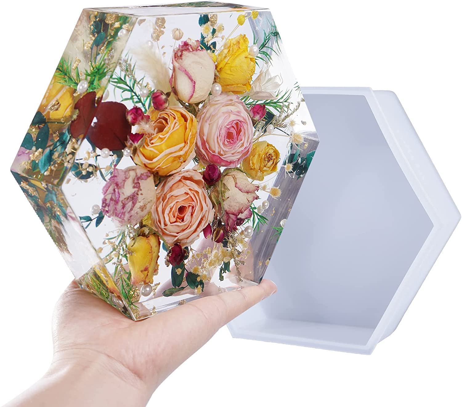 SNOOGG® Pack of 1 Silicone Moulds in Deep Hexagon Shape for Epoxy Resin Art, DIY, Casting,Making Coaster, Home Decoration, Cup Mat and More ..-image-23