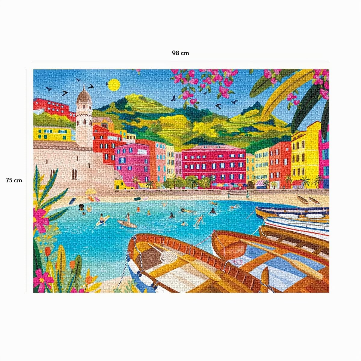 Nathan - Puzzle 2000 pièces - Journée de rêve à Vernazza - Nolwenn Denis - Adultes et Enfants dès 14 Ans - Puzzle de qualité supérieure - Collection Carte Blanche - 87362