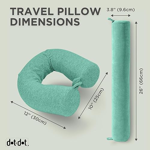 Vista 87 de Dot&Dot Almohada de viaje para niños de espuma viscoelástica para aviones, almohadas de cuello para niños para viajes, dormir, almohada de avión