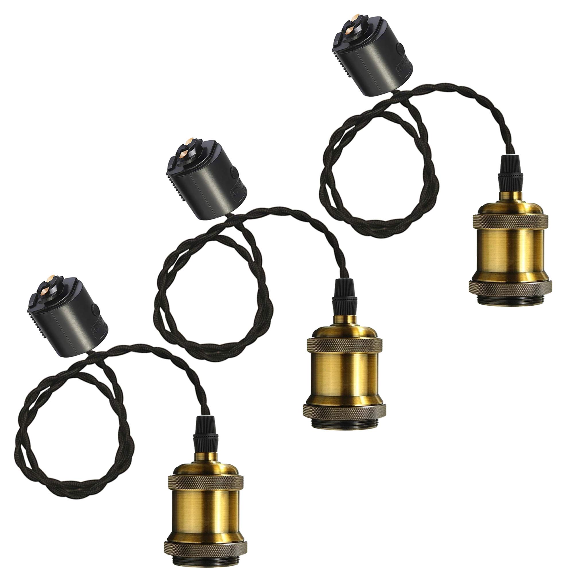 Amazon.co.jp : Venus ペンダントライト 黒いコード200cm 3個セット