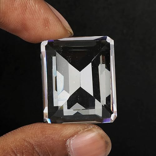 Miniatura 4 de REAL-GEMS 79.25 Ct Topacio Blanco Esmeralda En Forma De Piedra Preciosa Suelta, Gema Cristal Piedra Diamante falso, hidrotermal - topacio blanco