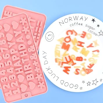 2 Pcs Silicone Letter Mould(with Dropper) Letter & Number Moulds丨Silicone Letter Mold,Letterchocolate Moulds for Baking Desserts and Cake Decoration DIY Craft Projects