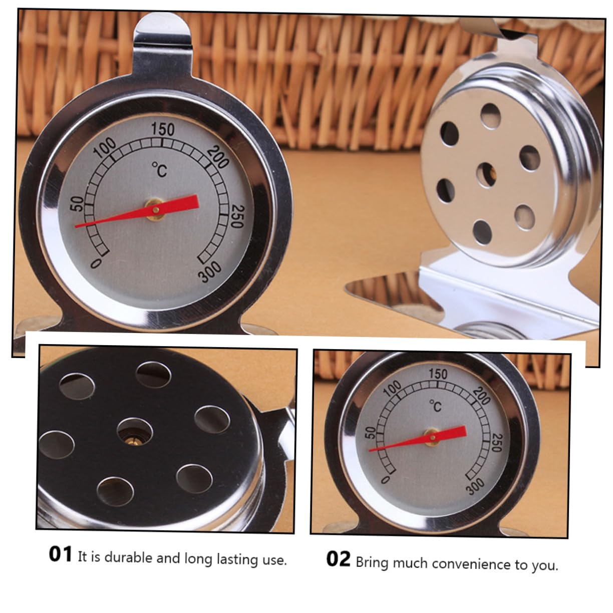 TOPBATHY 3 Set Termometro Da Forno Acciaio Inossidabile Precisione E Facilità Uso Per Batteria E Facile 2 Pezzi*3